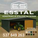 Garaż Blaszany z Bramą Wjazdową | Wiata na Maszyny | Magazyn - ESSTAL*