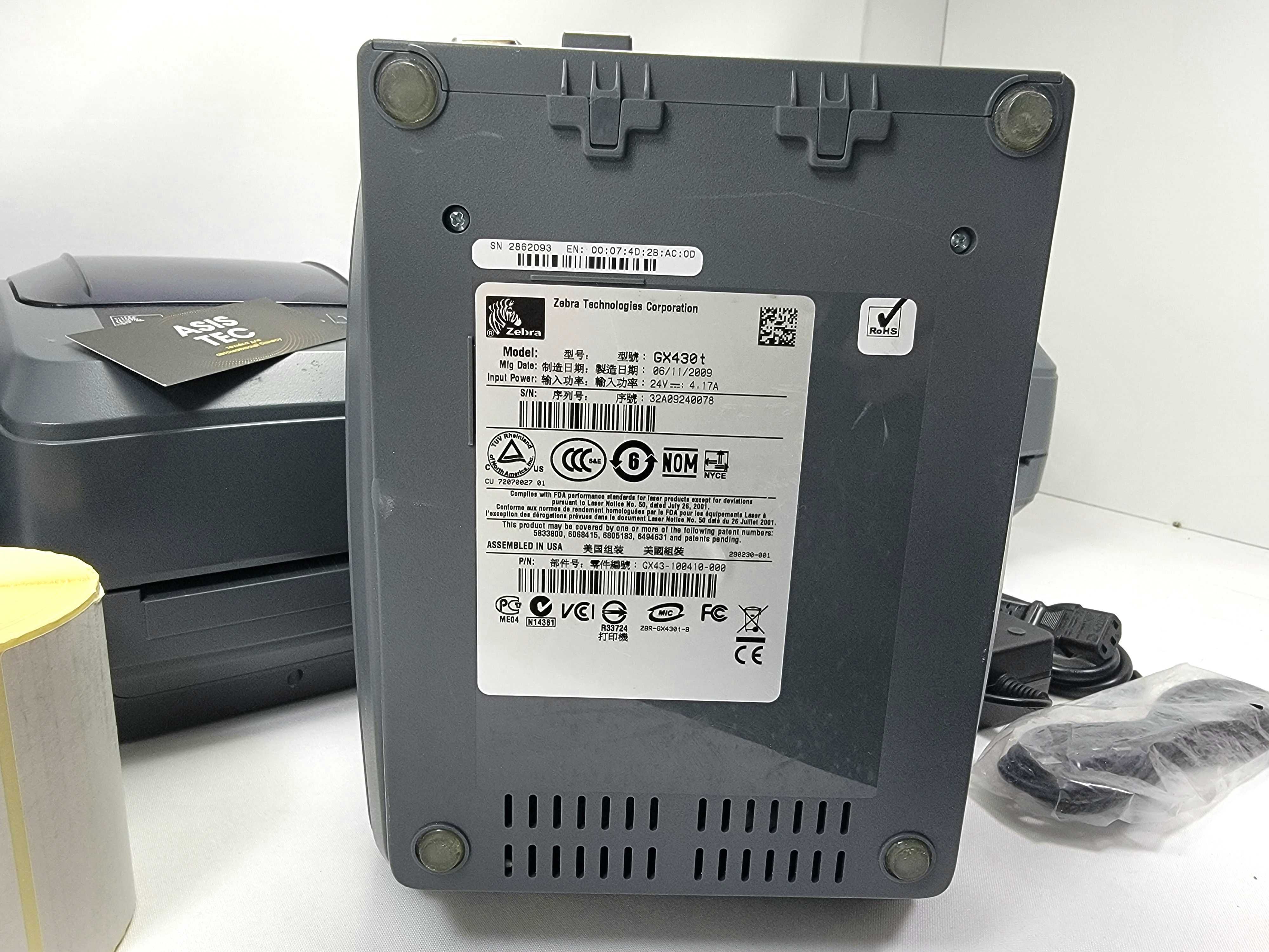 ZEBRA GX430T 300dpi термотрансферний принтер етикеток 101мм USB/LAN
