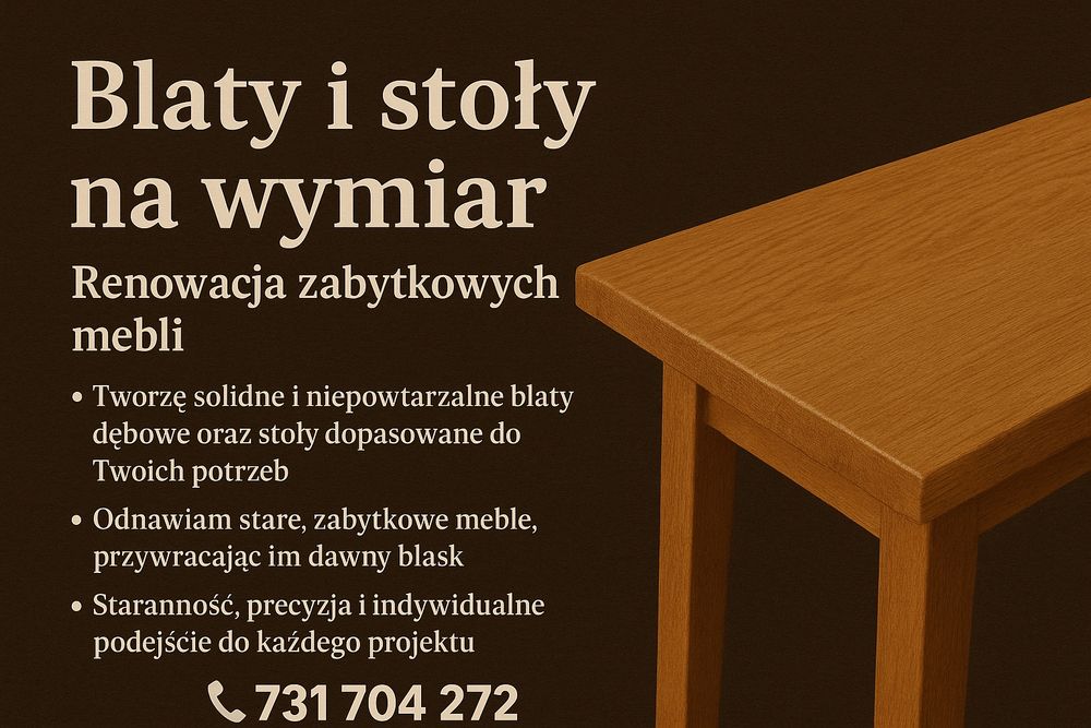 Stół dębowy, loft