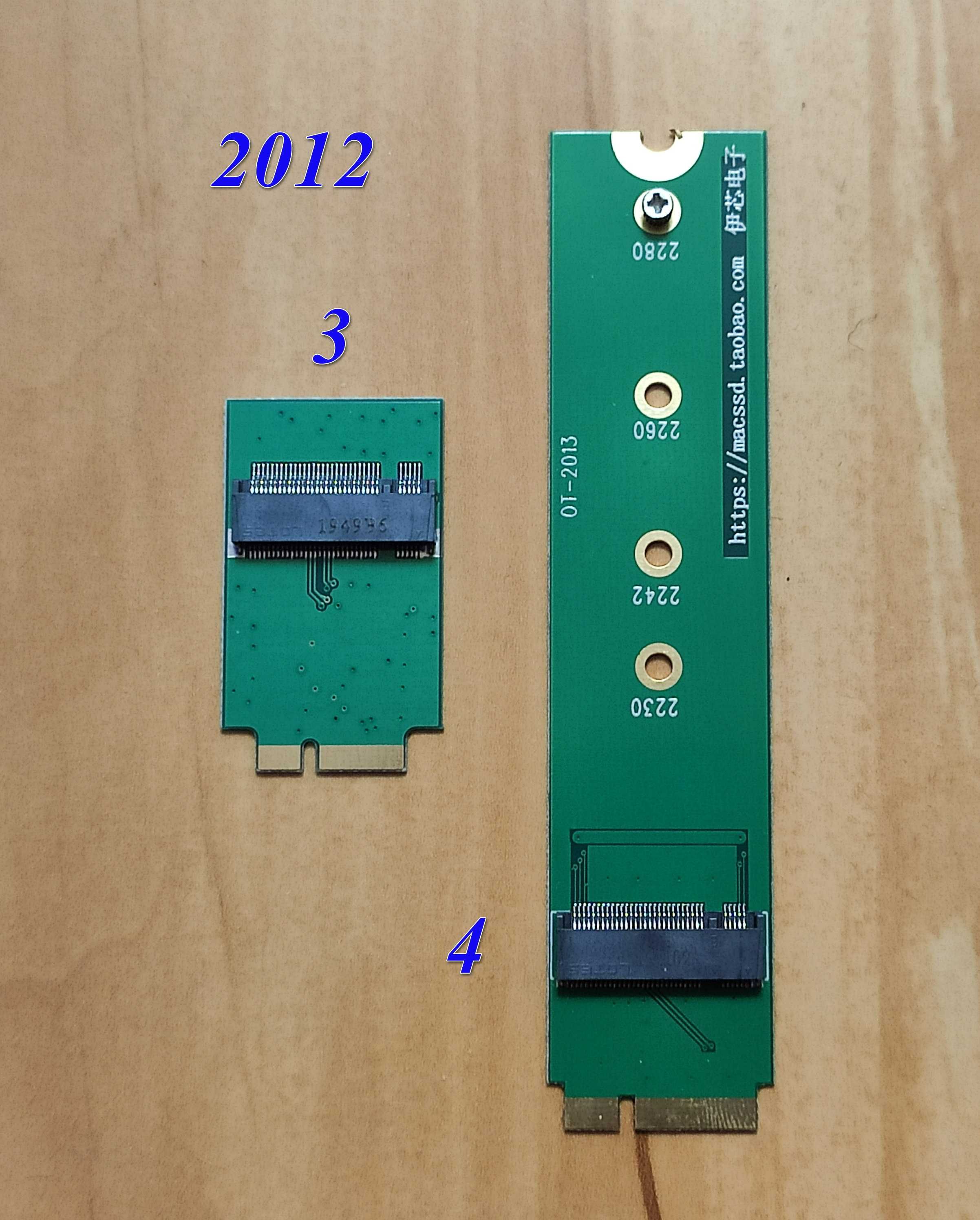 Адаптер переходник для монтажа SSD M.2 и mSATA на Apple MacBook и iMac