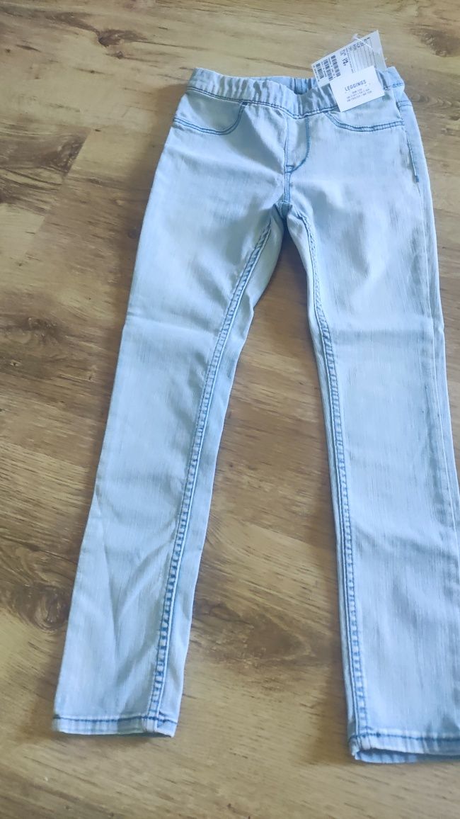 Leginsy dziewczęce jeansowe 128 cm firmy h&m