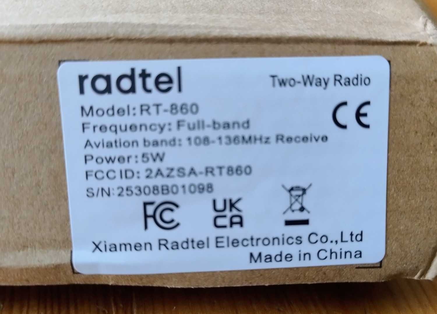 RADTEL RT-860 Multi Band TRX Radio UHF VHF am usb lsb cw cb + gratis