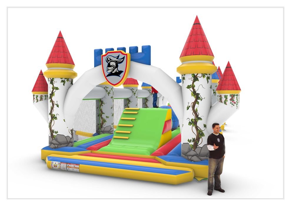 Dmuchaniec ZAMEK Dmuchany Plac Zabaw  15,5 x 6.0 x 5,0 m RÓŻNE WZORY