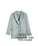 Reserved piękna nowa miętowa marynarka oversize L/XL modal