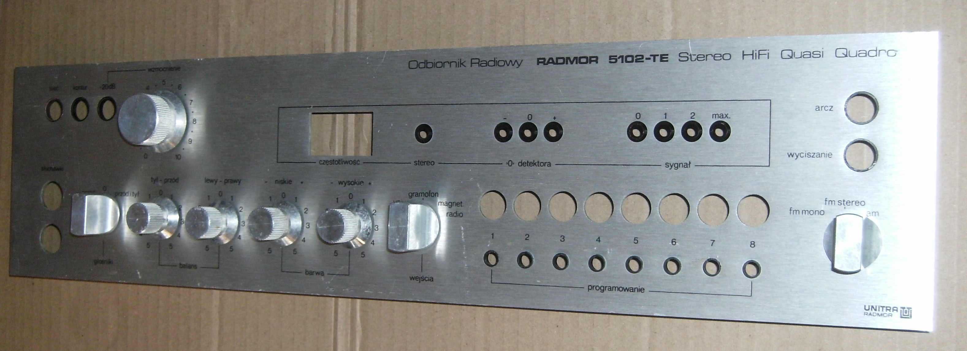 Radmor  5102 T/TE gałki - komplet , płyta przednia - srebrna
