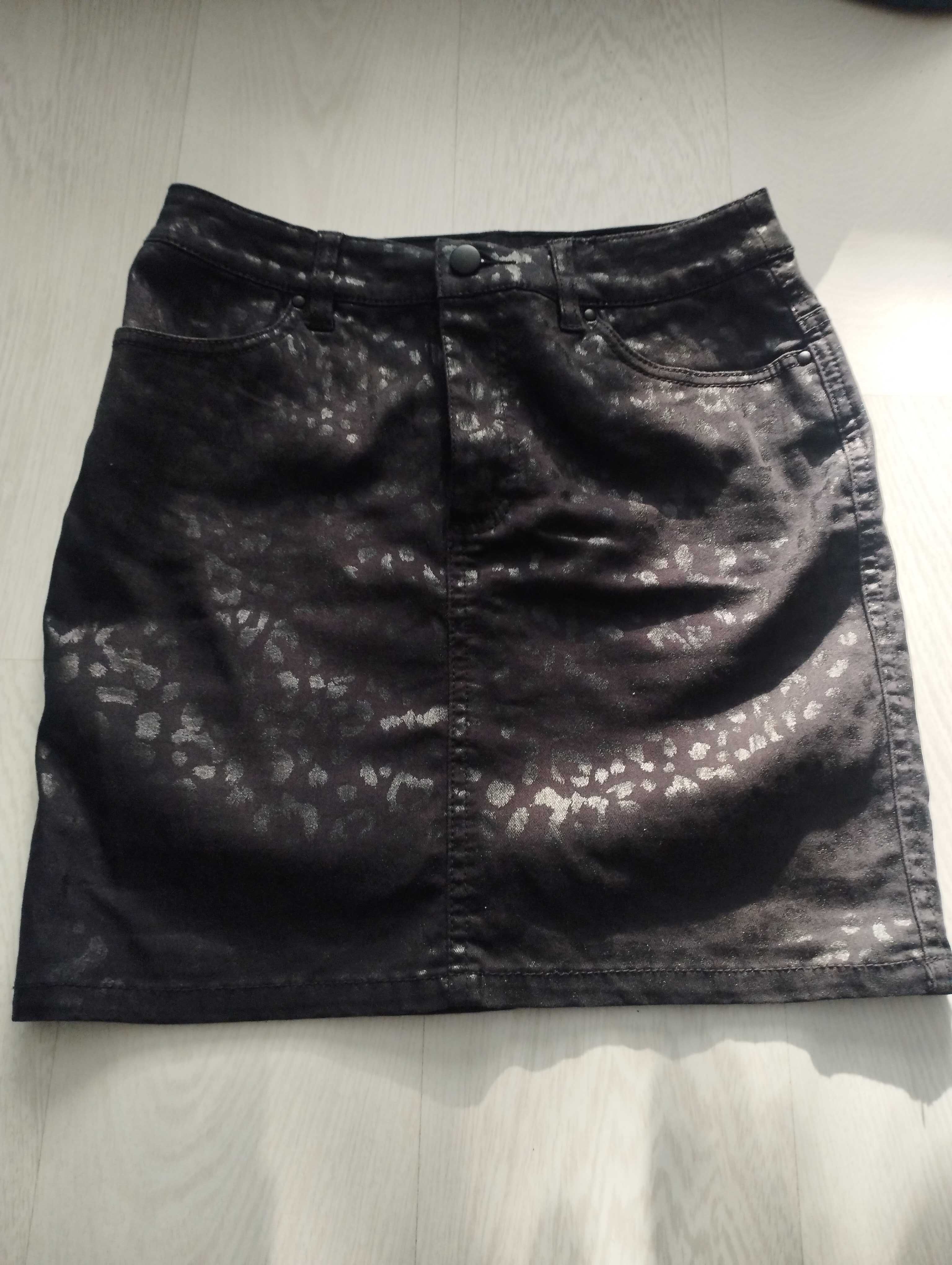 H&M czarna spódniczka z panterką r. S