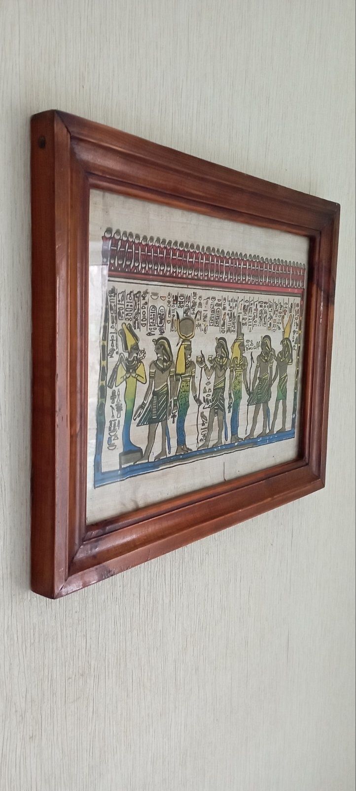 Эгипетский сувенир, папирус в рамке под стеклом 47*37 см