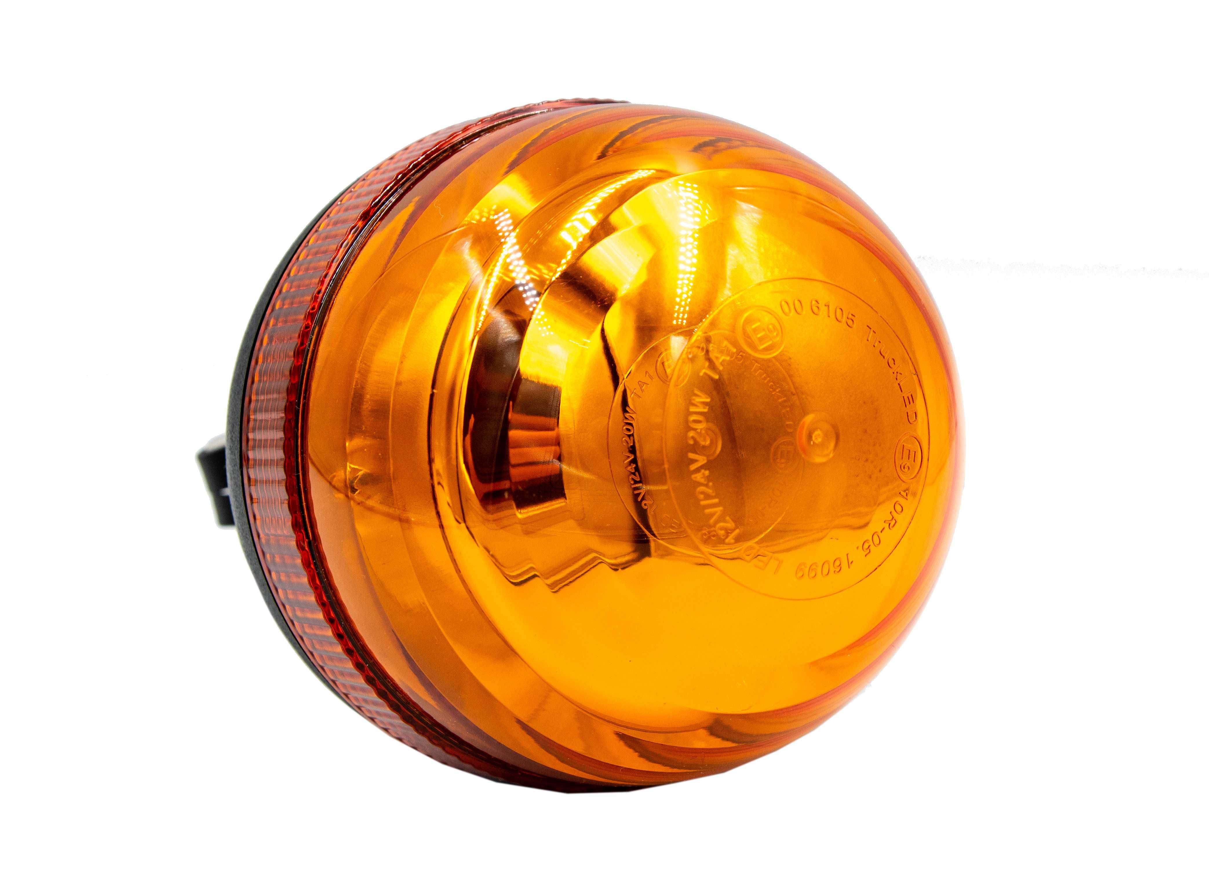 Lampa ostrzegawcza błyskowa LED diodowa pomarańczowa kogut na trzpień