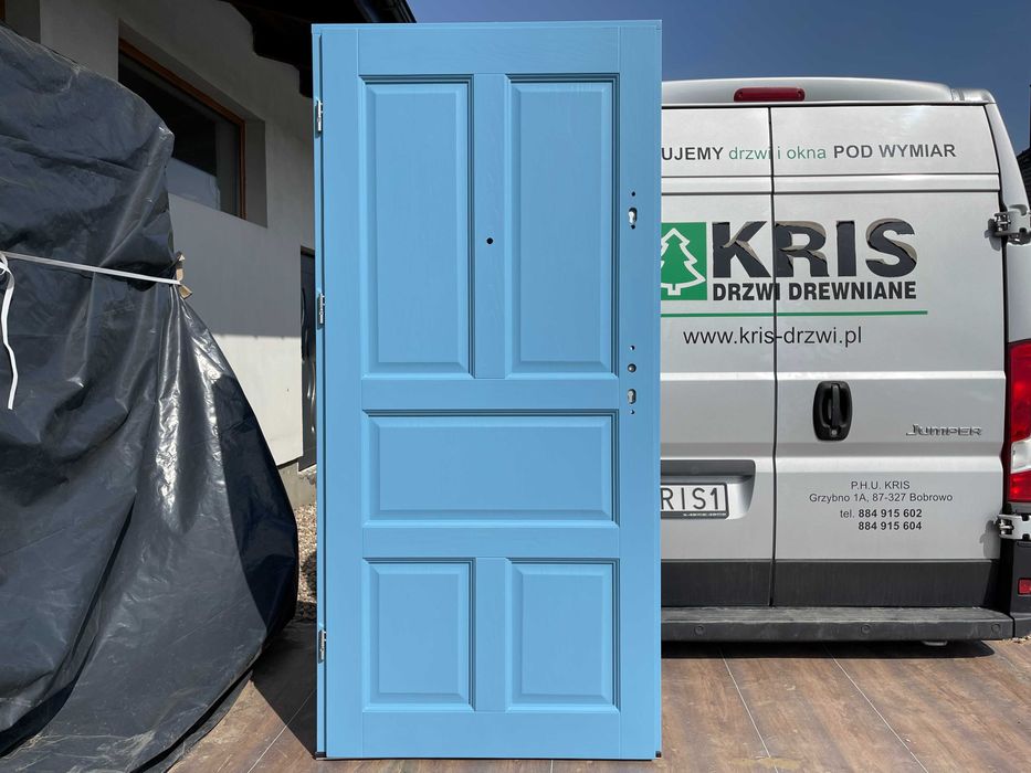 Drzwi drewniane zewnętrzne wewnątrzklatkowe Na wymiar Cała Polska