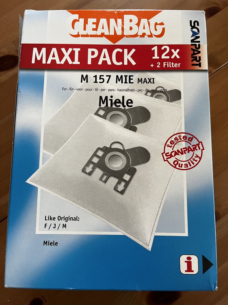 Worki Miele F J M 12 sztuk plus 2 filtry