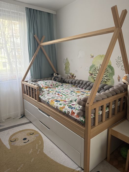 Lozko drewniane lamidochico ikea domek tipi