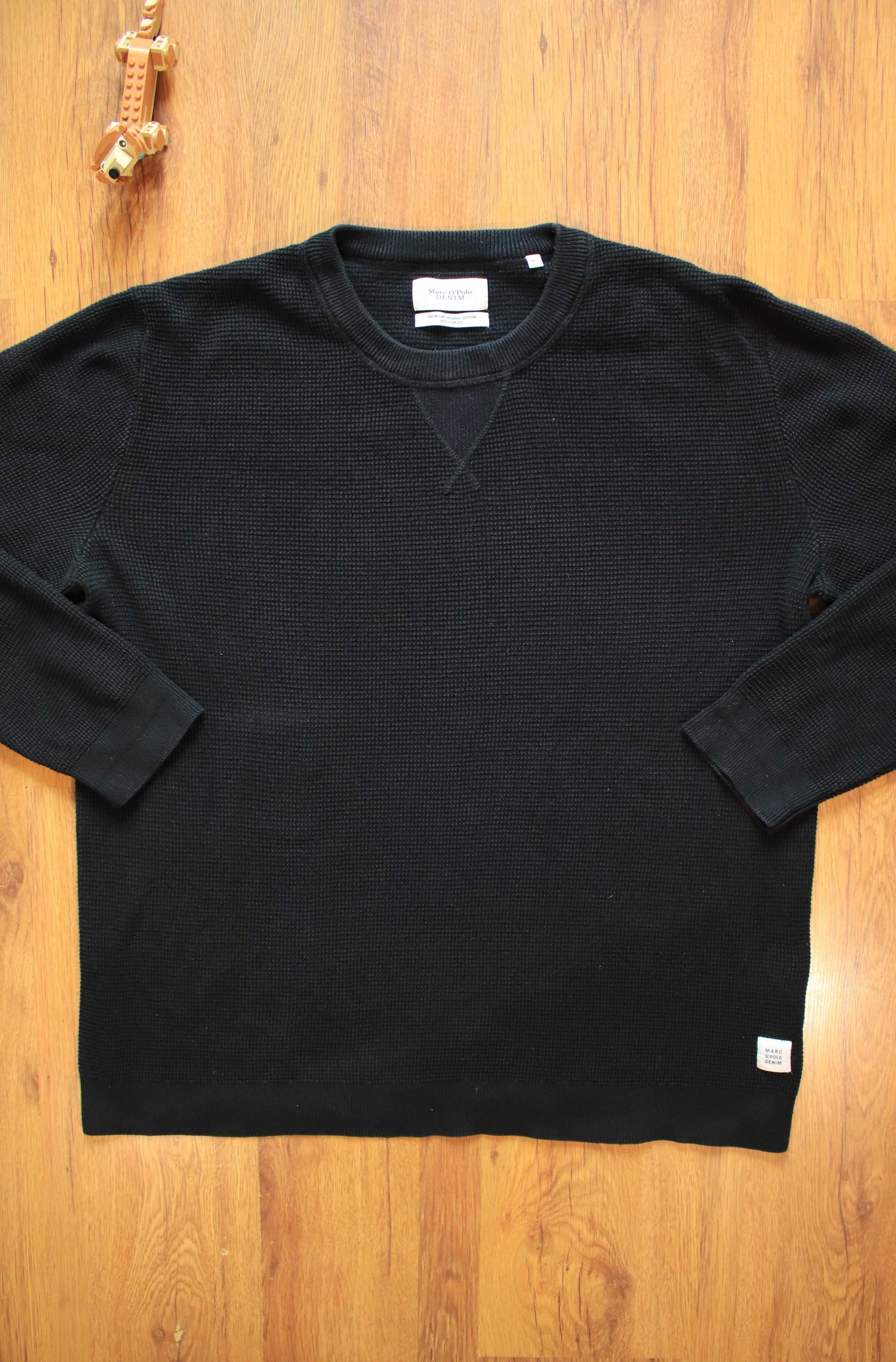 Sweter Marc O'Polo czarny r. XXL męski bawełniany dł. rękaw elegancki