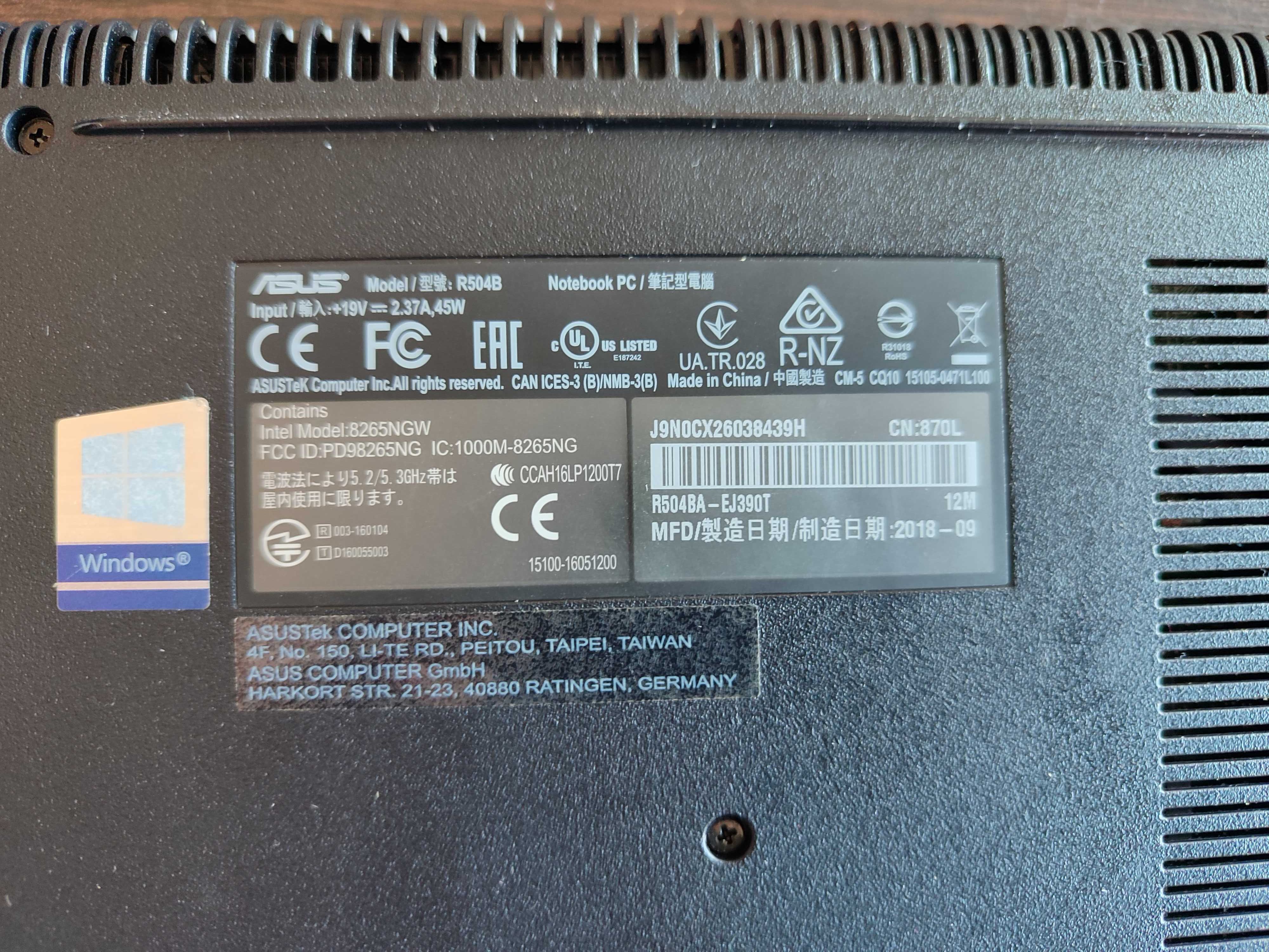 Ноутбук Asus X505b, 15.6 Full HD мат, AMD A9-9425 (3.10 GHz)/8 ГБ