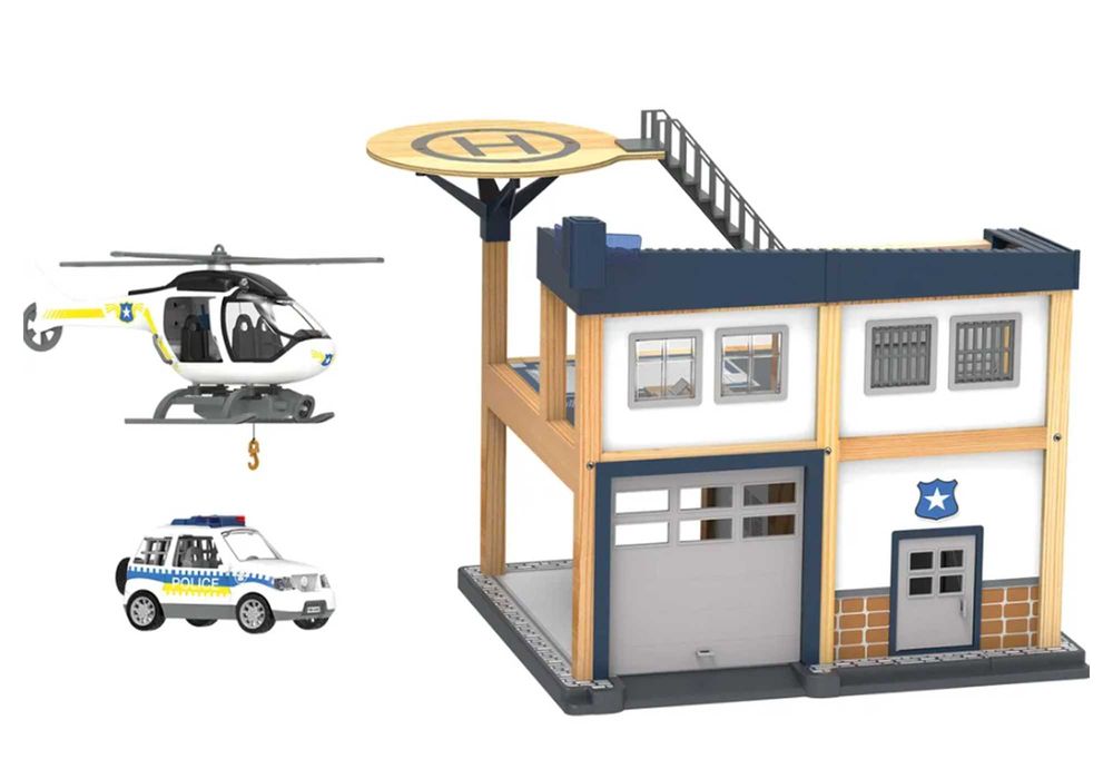 Komisariat policji domek dla dzieci zestaw akcesoria światła LED