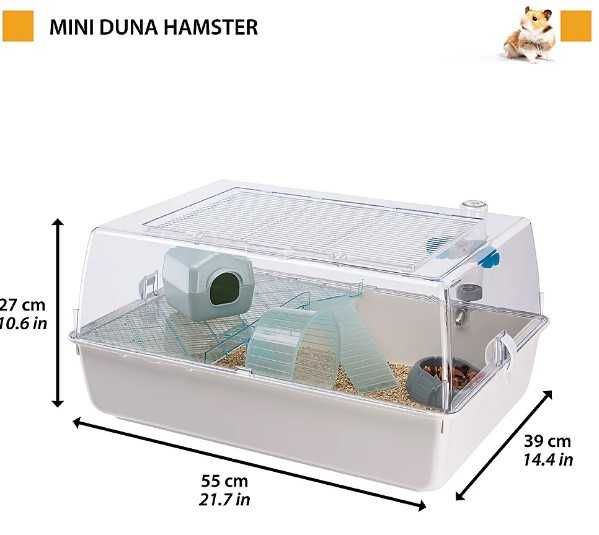 Просторная клетка MINI DUNA для хомяков/крыс. NEW. Италия. 55x39x27 см