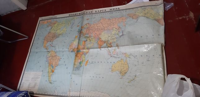 Карта мира СССР в хорошем состоянии