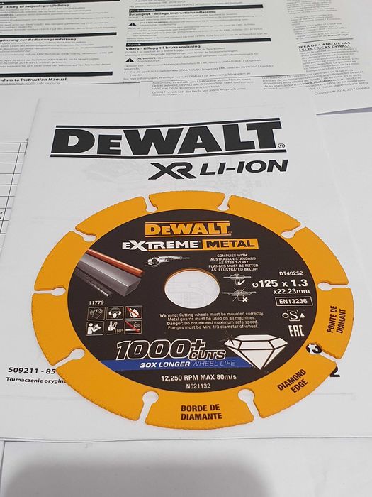 Tarcza do metalu DEWALT 125mm diamentowa Super Jakość stal inox żeliwo