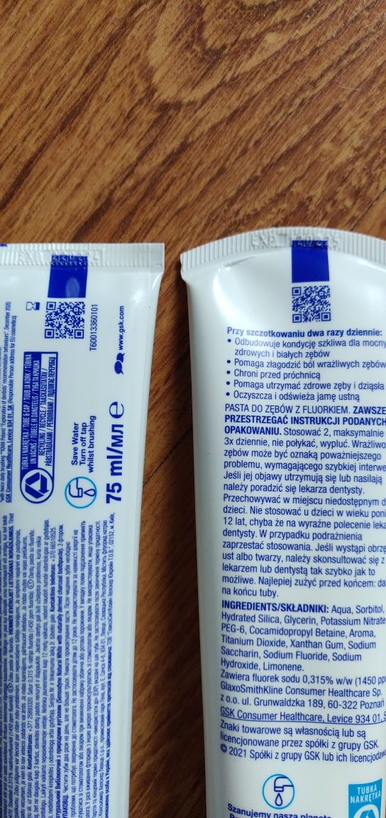 Pasty do zębów sensodyne delikatne wybielanie i z węglem