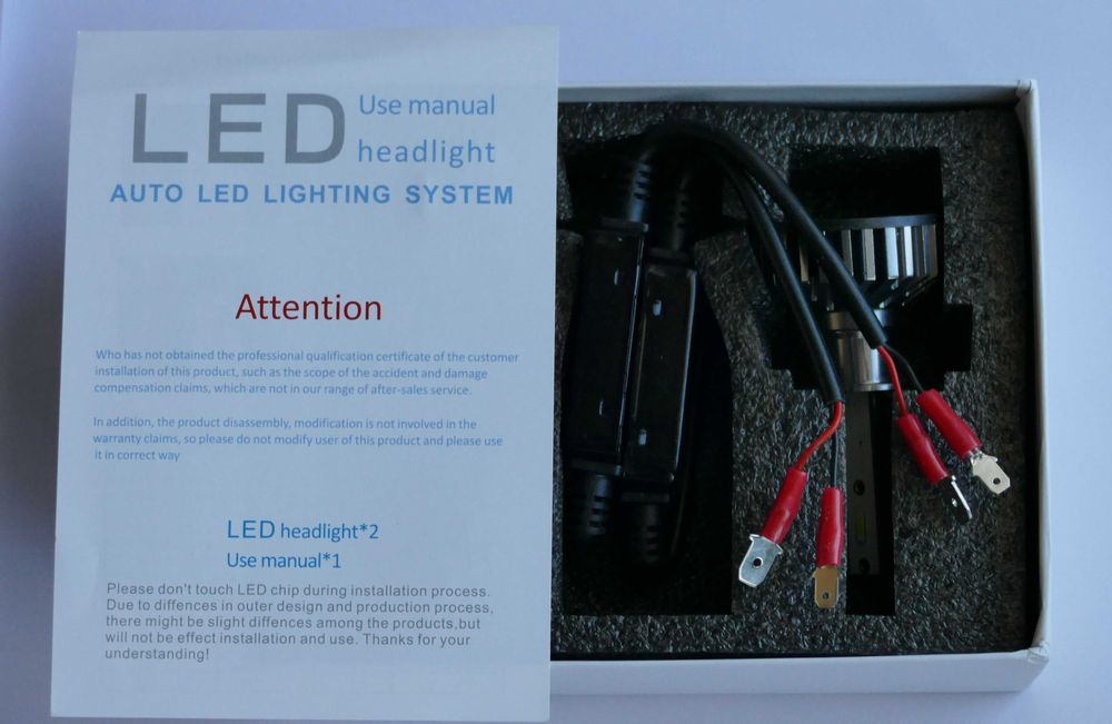 Caixa c/ 2 Lâmpadas LED Carro (cor 6000K/ref: H7 ; cor:6000k/ ref: H1)