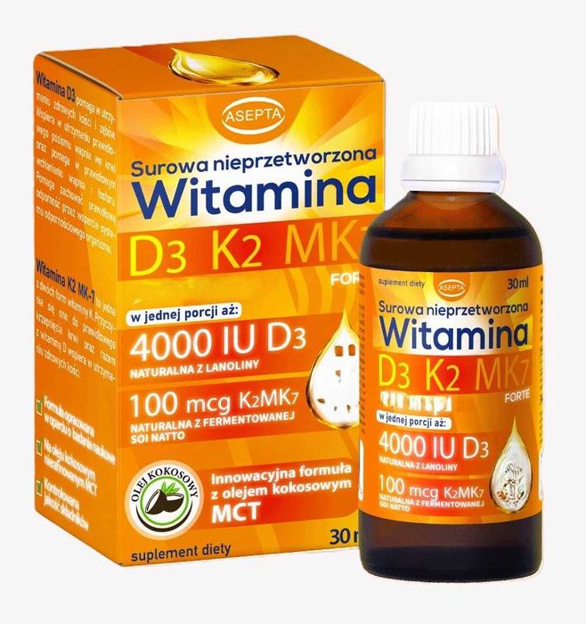 Witamina D3 K2 MK7 krople 30 ml na 10 miesięcy