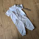 Komplet hm 68 74 spodnie szelki koszula bawełna cotton krótki rękaw