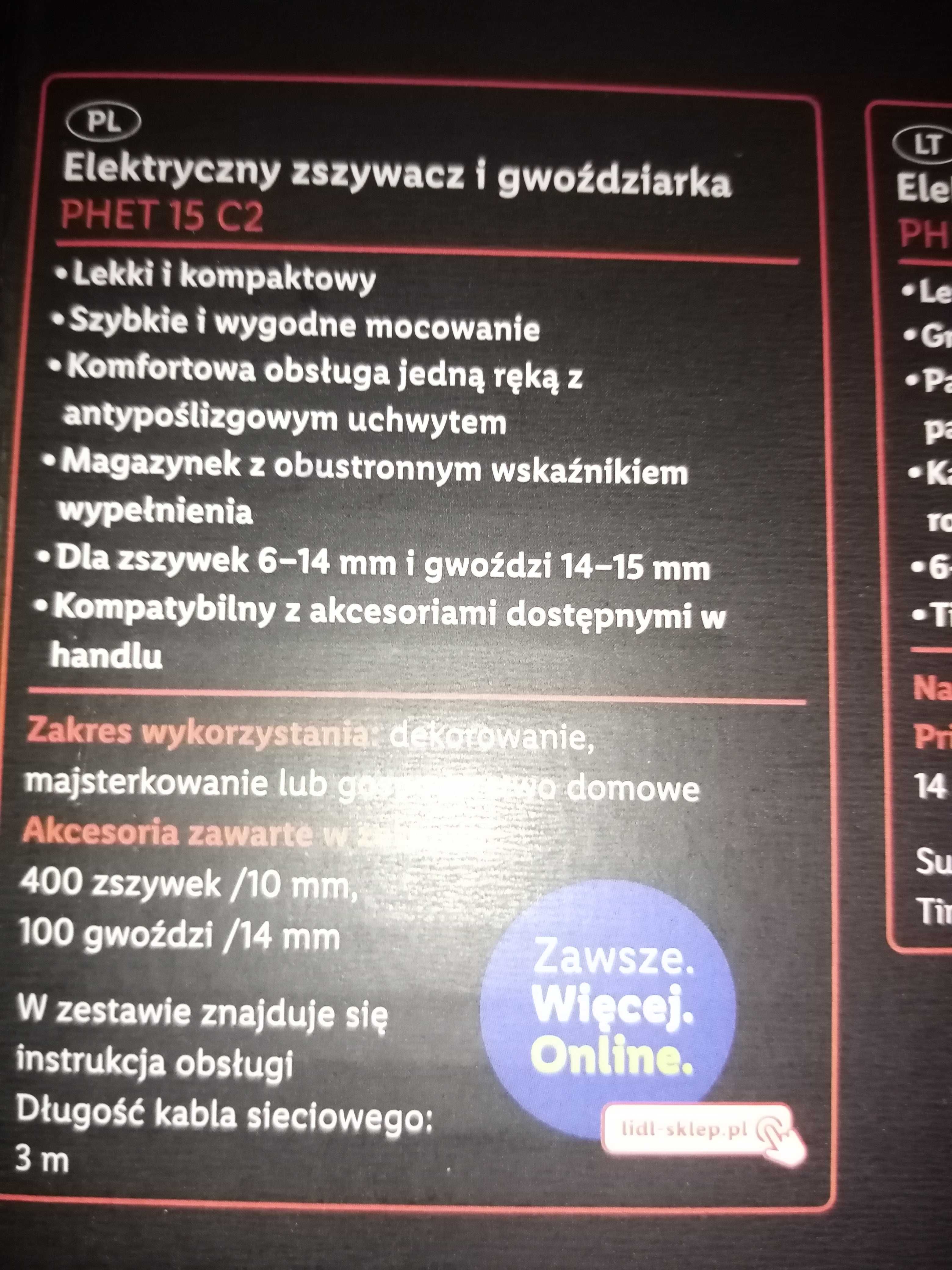 Elektryczny zszywacz z gwożdziarką