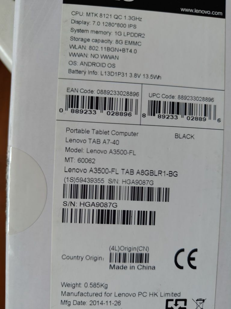 Tablet Lenovo Tab A7