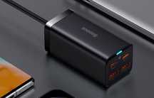 Ładowarka Sieciowa Baseus Gan3 Pro 2Xusb-C + 2Xusb, 100W (Czarna)