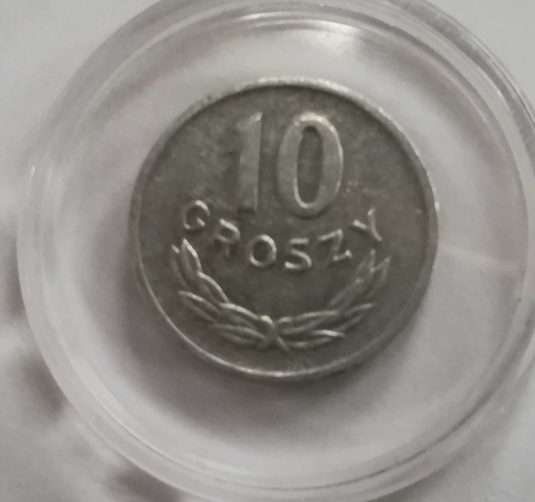 Moneta 10 gr z 1969 z zaznaczonym destruktem, stan b. dobry