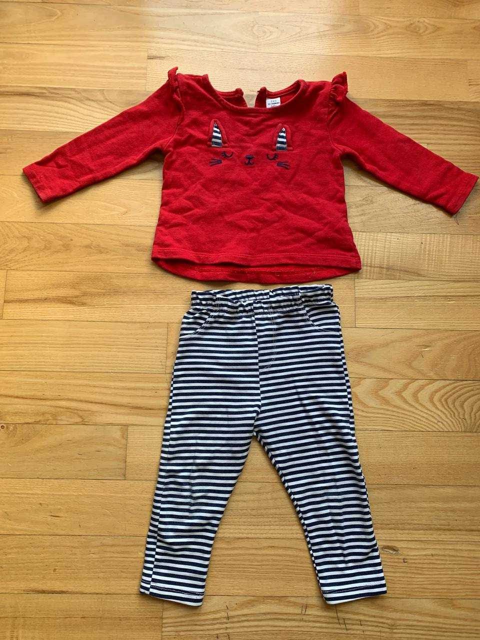 Komplet dla dziewczynki bluzka legginsy 74-80