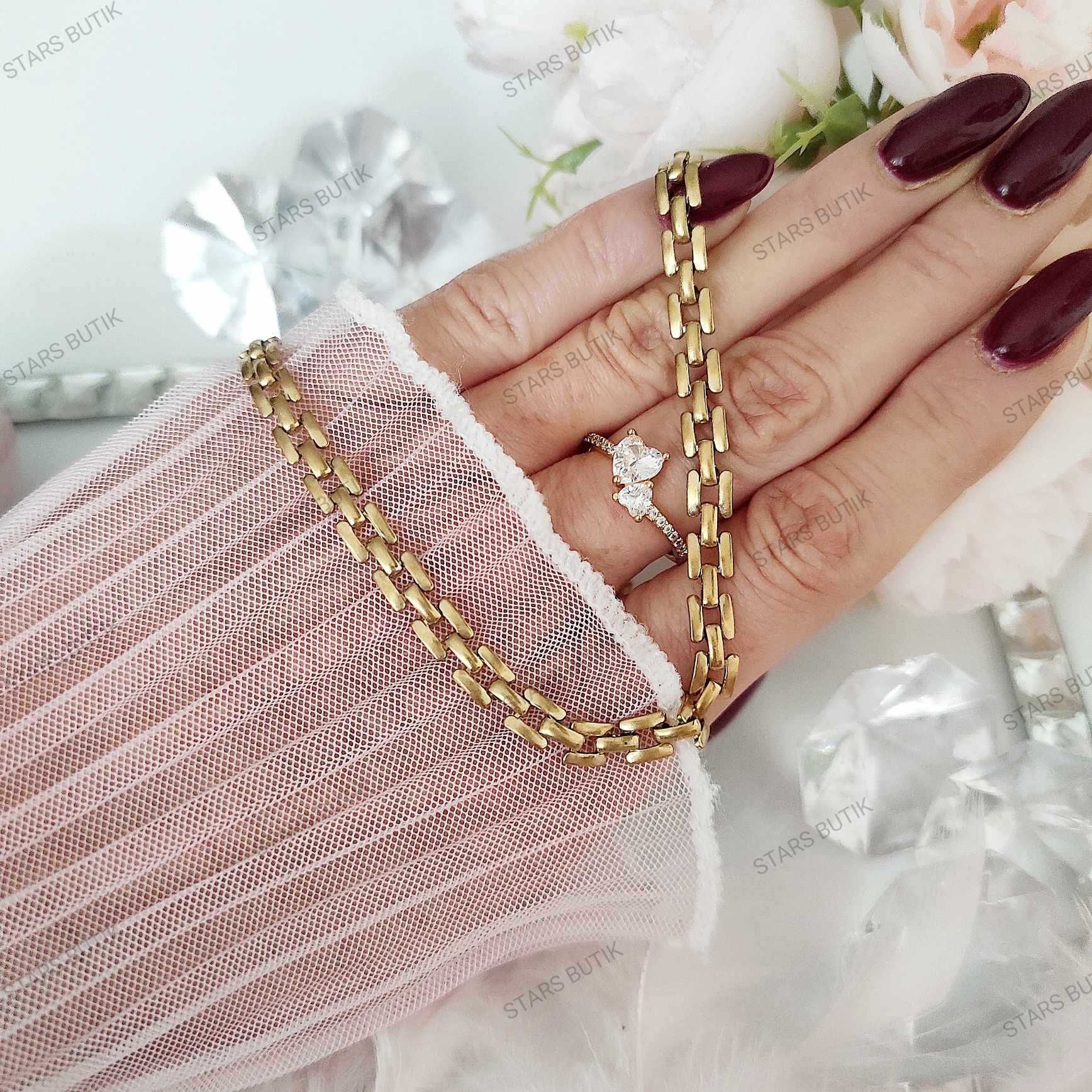 Piękny szeroki łańcuszek choker stal chirurgiczna 316L unikat
