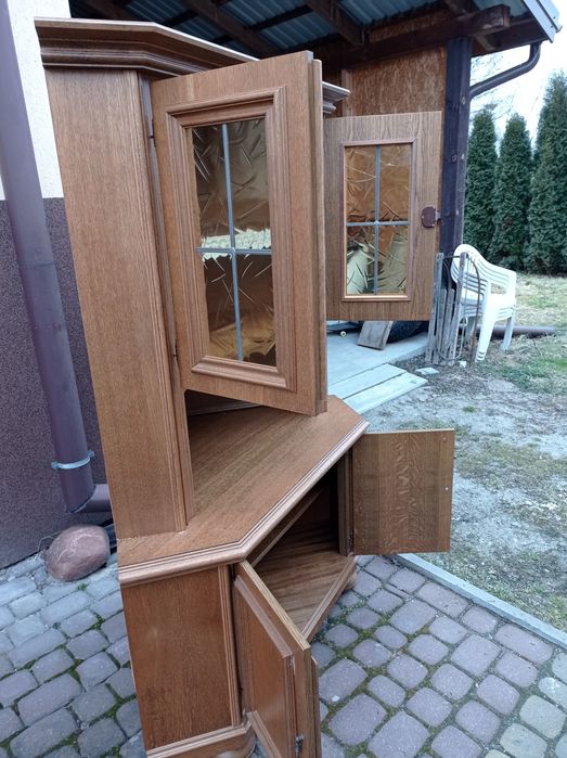 Witryna narożna dębowa 80x170
