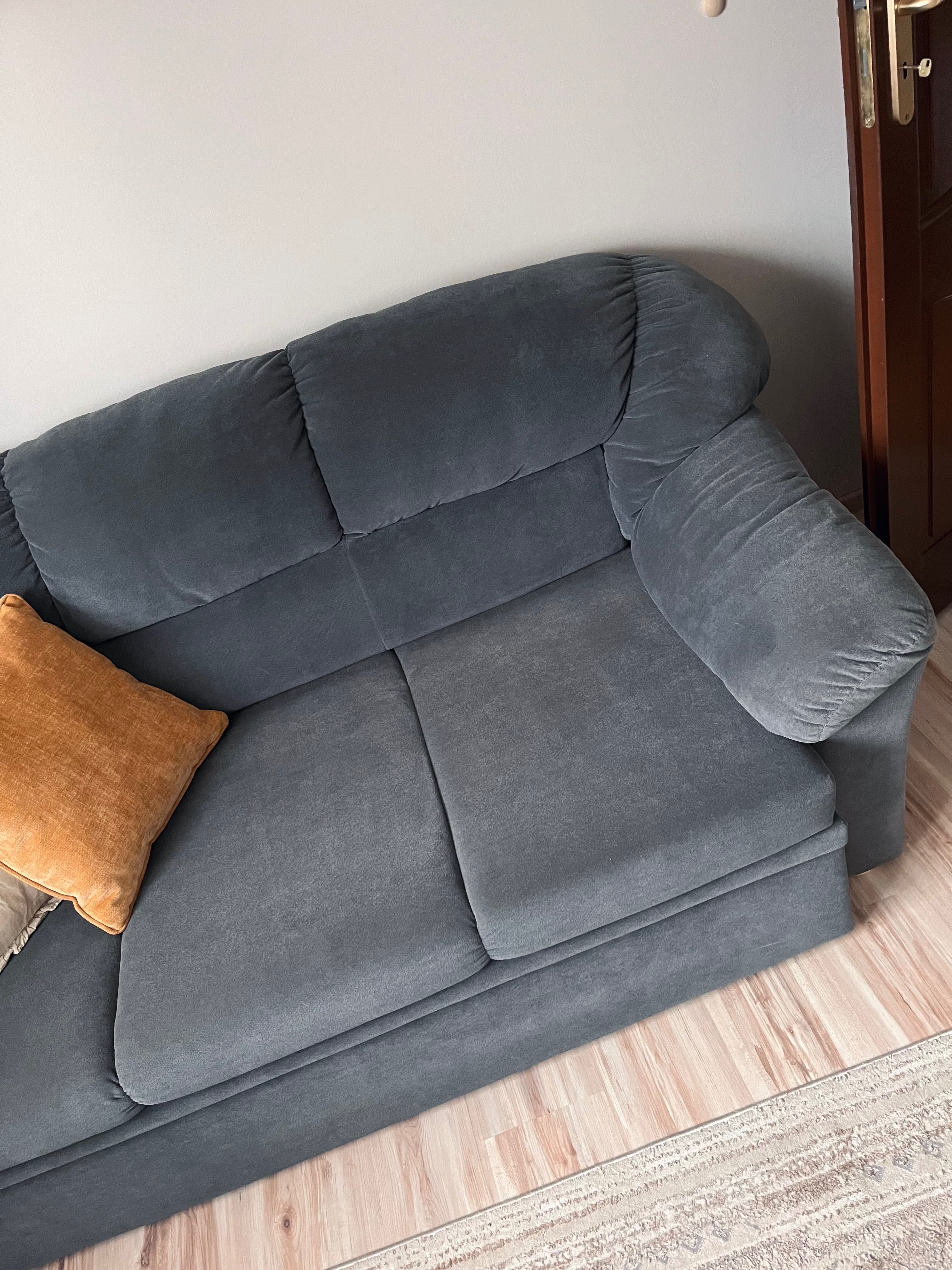 Sofa z funkcją spania stan idealny szarość grafit szerokość 2m