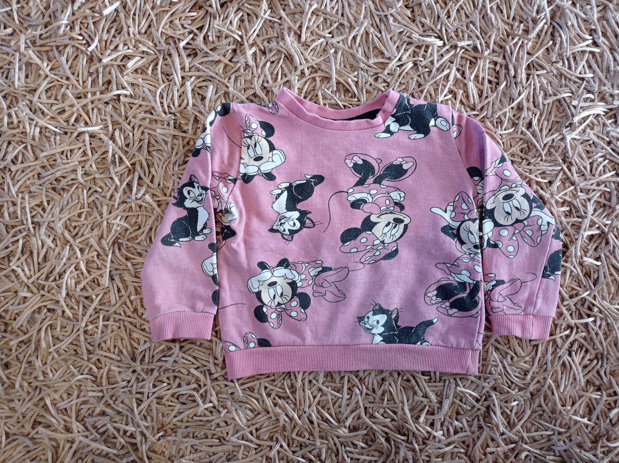 Bluzy, dziewczynka, Myszka Minnie, miś, tęcza, 4 szt., r. 80-86