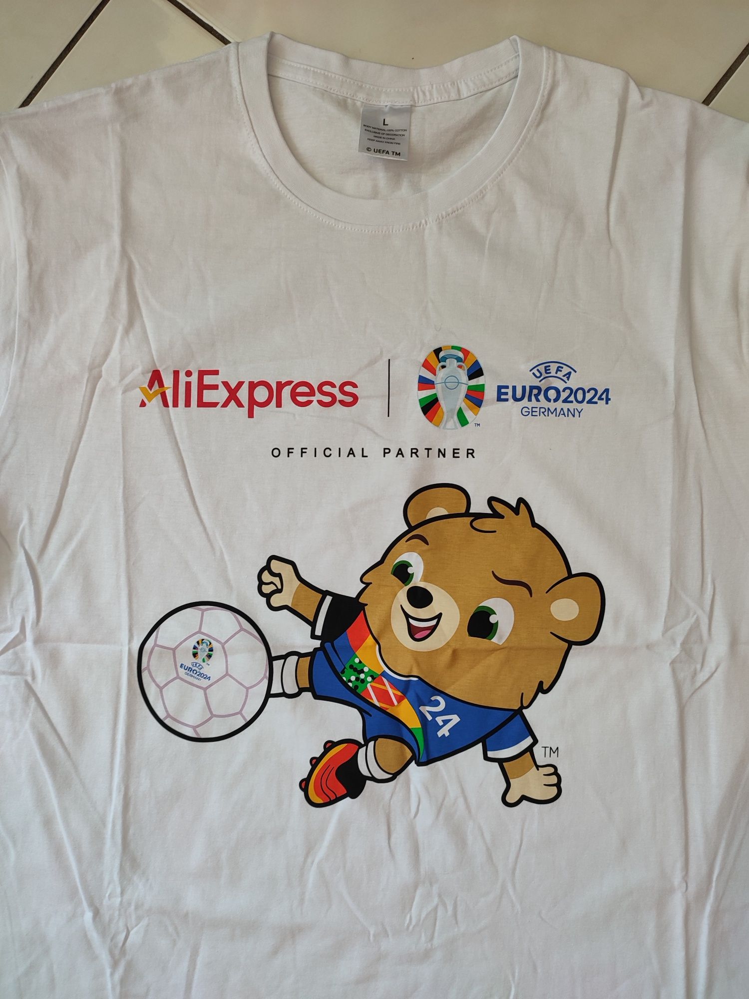 Оригінальна футболка Euro 2024 від офіційного спонсору AliExpress р.L