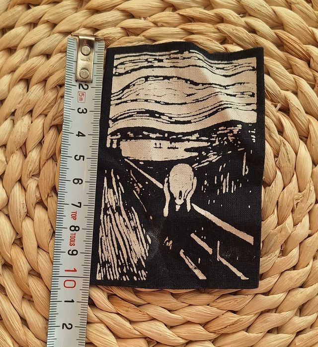 Naszywka do przyszycia "Krzyk" obraz Edward Munch 10 x 7 cm