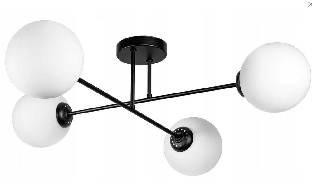 LAMPA sufitowa plafon ŻYRANDOL LOFT EDISON Kule 4 Czarna