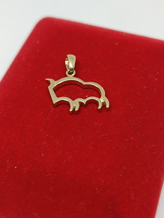 Złoty wisiorek znak zodiaku Byk, złoto próby 585