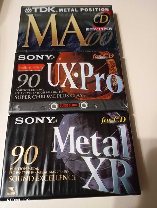 Аудиокассеты, TDK MA 100, Sony UX-Pro 90, Sony metal -xr 90