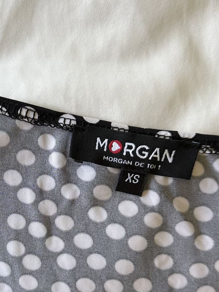 Vestido mini Morgan às bolinhas preto e branco
