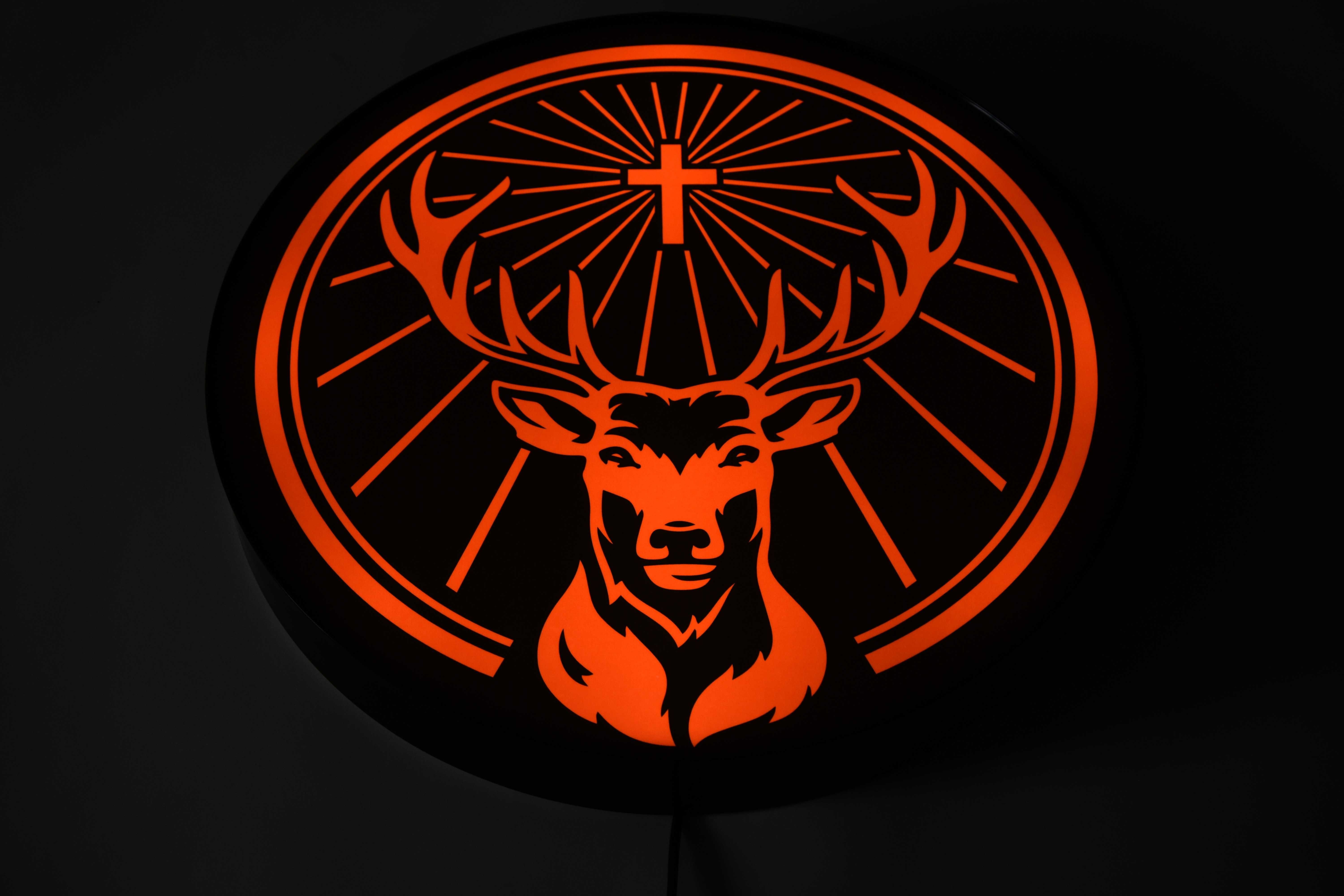 LED Neon JAGERMEISTER, Logo 3D Jagermajster, Reklama świecąca, Prezent