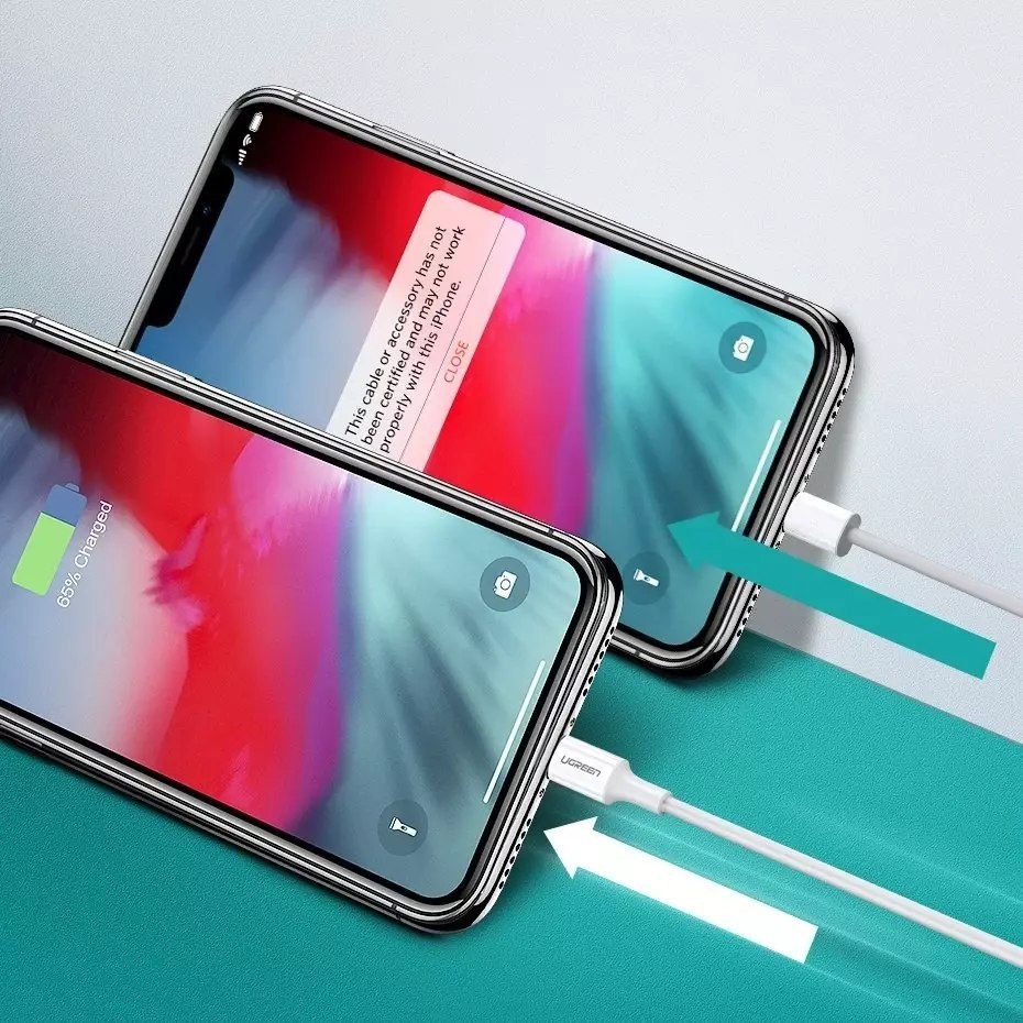 ugreen kabel usb typu c - lightning mfi 1m 3a 18w bílý (10493)