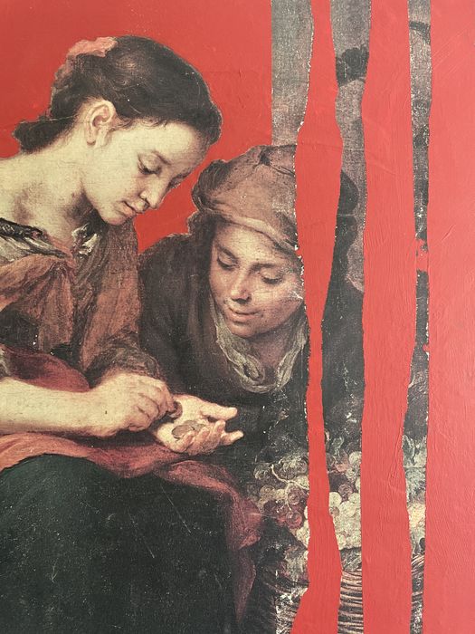 Pintura sobre impressão assinada