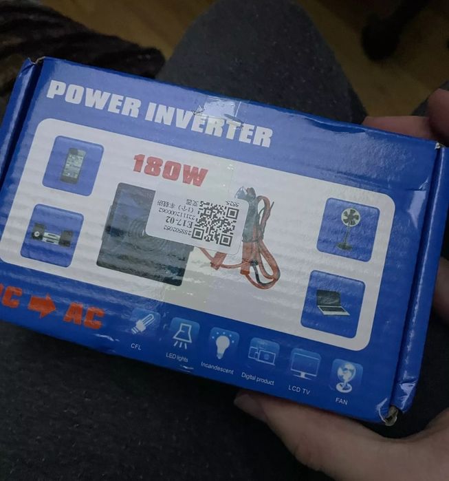 Инвертор 12в-220в 180вт для роутера, wifi, телевизора камер