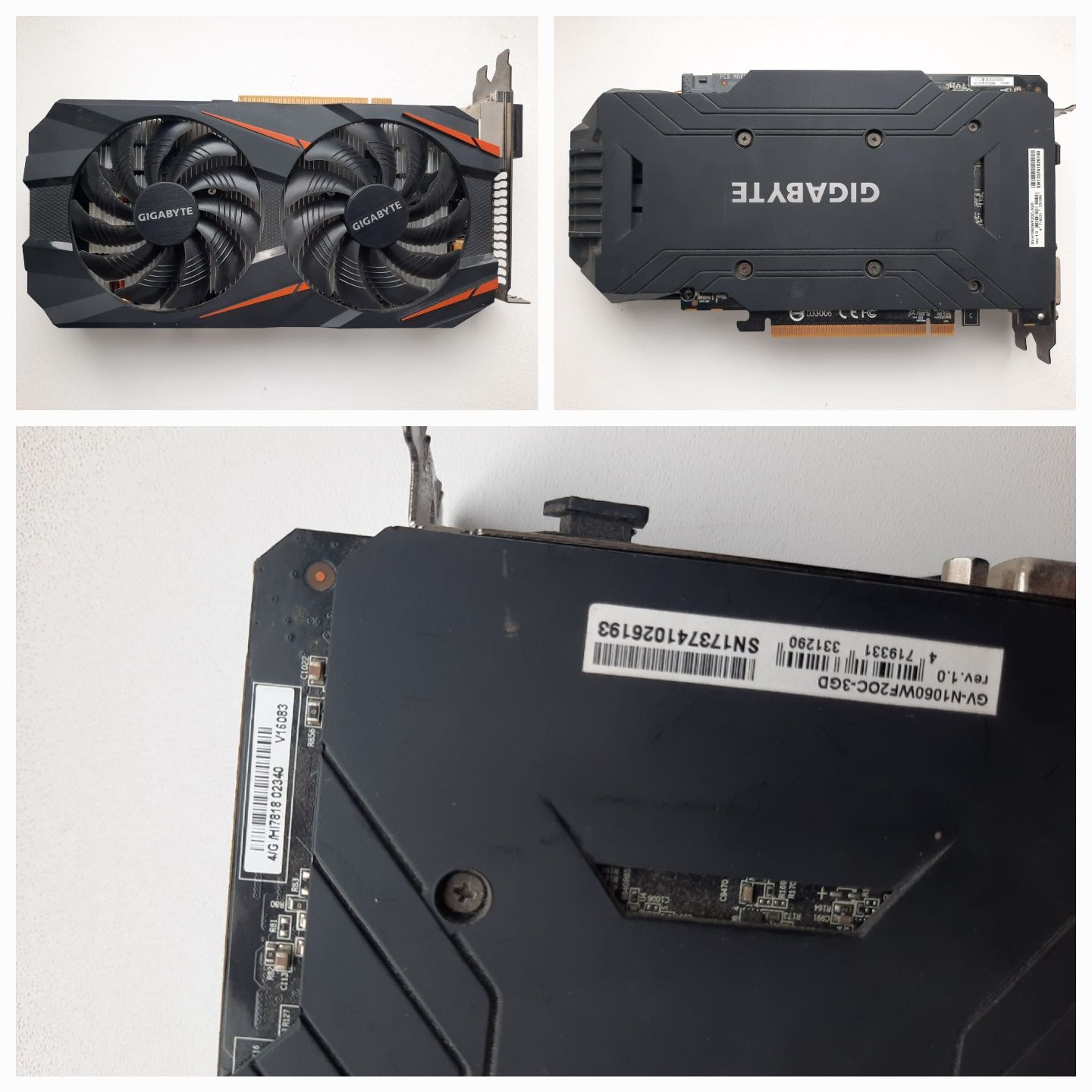 Видеокарта Gigabyte GTX 1060 3Gb Windforce OC