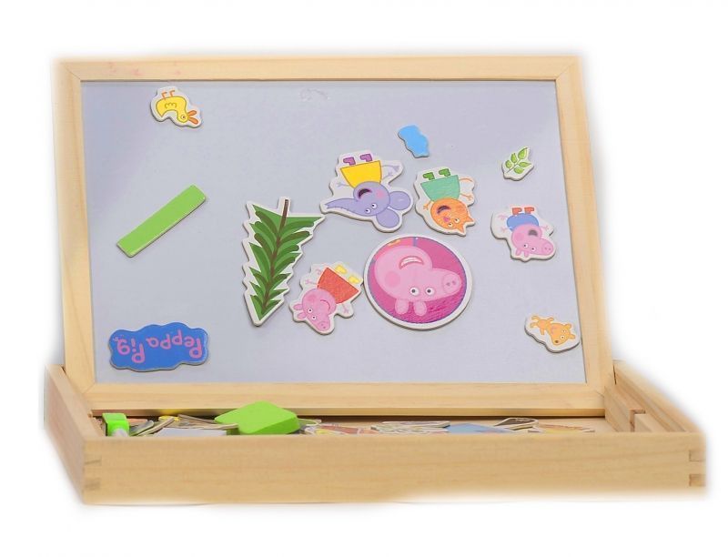 tablica kredowo magnetyczna peppa pig drewniana dwustronna