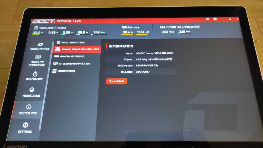 Lenovo Yoga 510-14IKB i7-7500U, 4GB RAM, 256GB SSD, ekran dotykowy