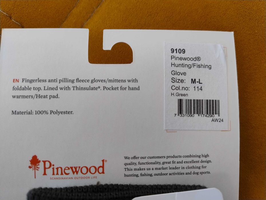 Rękawice polarowe PINEWOOD 5-palczaste z łapką model:9109 M-L NOWE!