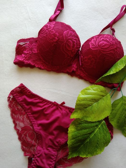 M 38 czerwony seksowny komplet bielizny strój kostium bielizna stanik