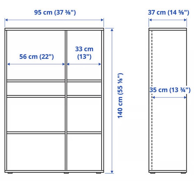 VIHALS Estante c/6 prateleiras, branco, 95x37x140 cm